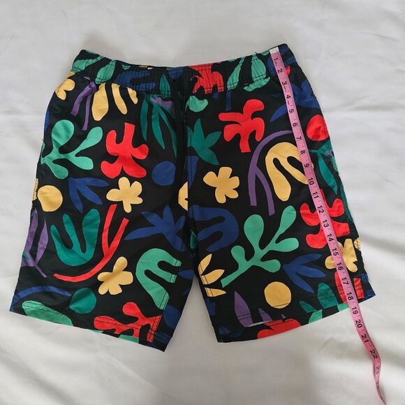 Hanna Andersson Men's Tropical Rainforest On Black Swim Trunks Size Medium - Picture 9 of 10